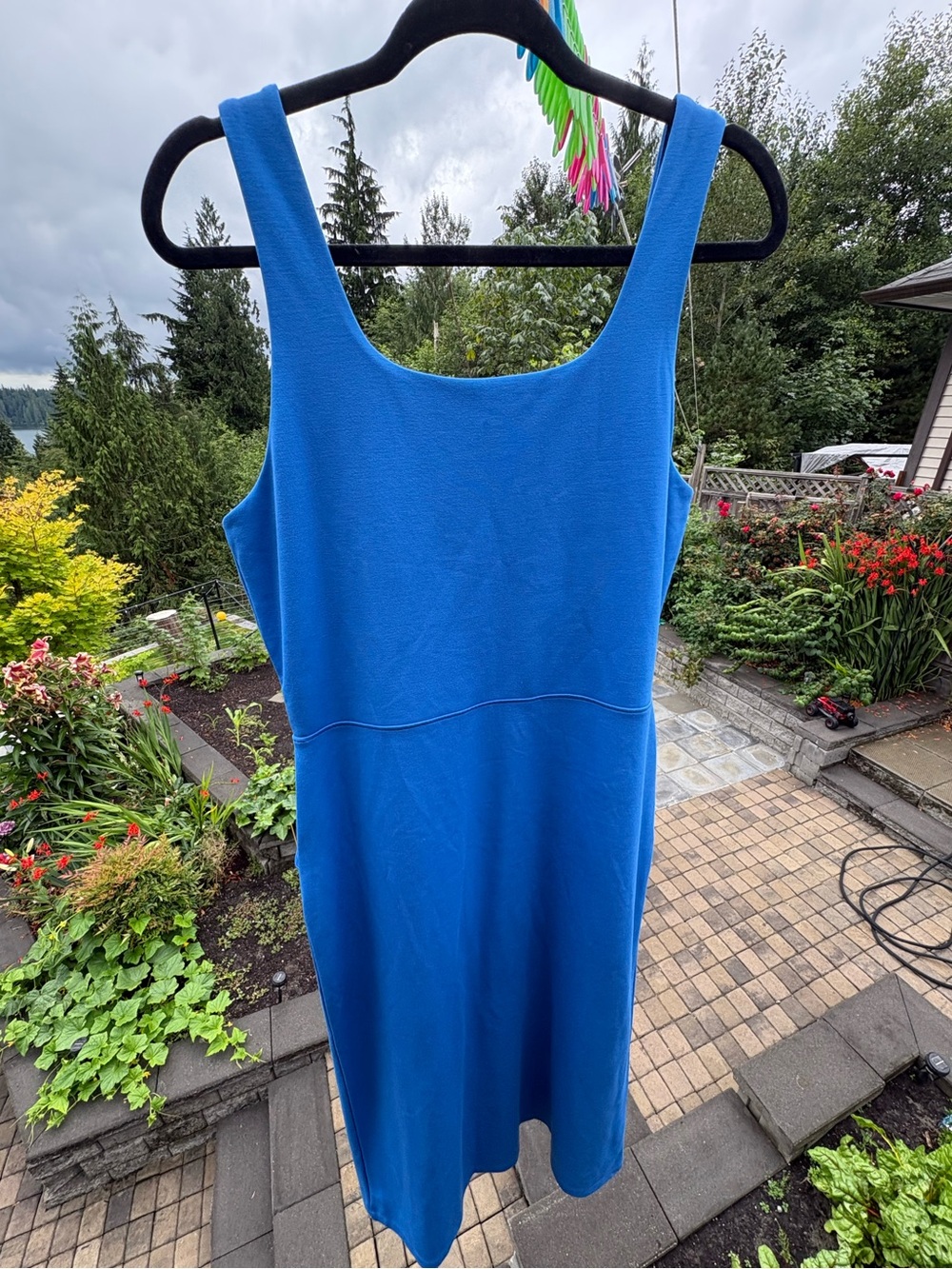 Blue Scoop Neck Tank Dress - Picture 2 of 4